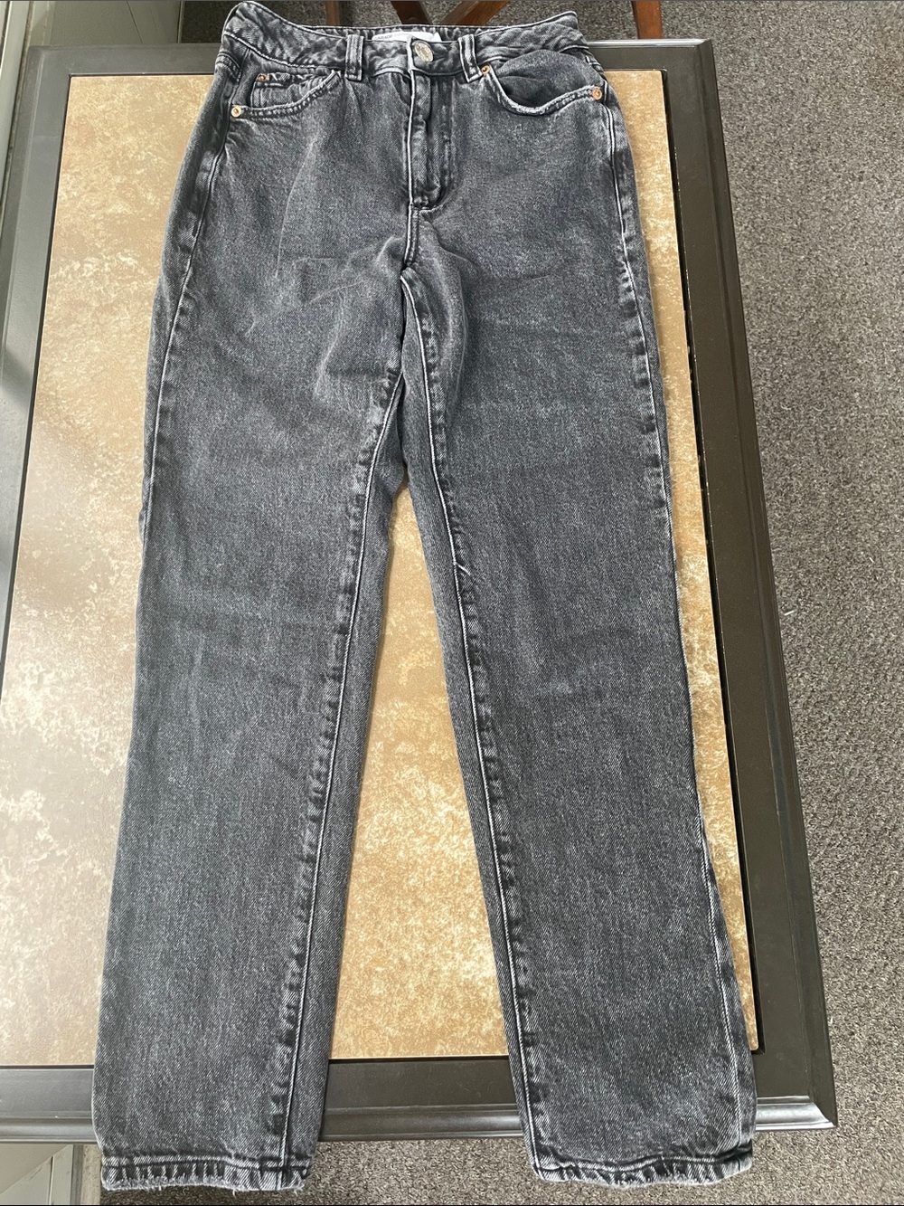 Garage Black Washed Straight-Leg Women's Jeans 0/24